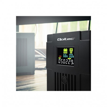Uninterruptible Power Supply - Qoltec 53770 1.5 Kva 900 W 2 Ac Outlet(
