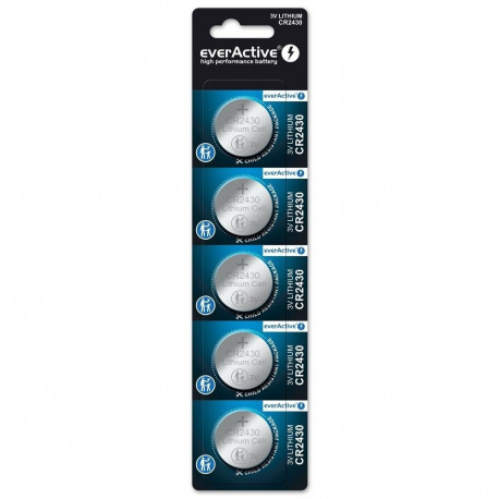Battery Pack - everActive CR2430 Lithium 5 pcs Button/Coin