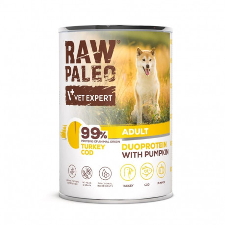 Dog Food - RAW PALEO Duoprotein Turkey & Cod Adult 400g RAW PALEO Duoprotein Turkey & Cod Wet Dog Fo