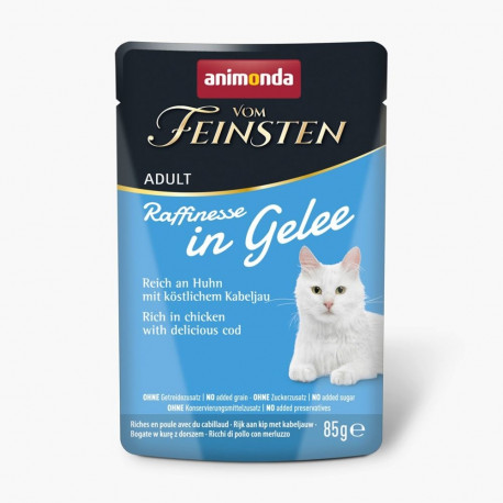 Cat Food - ANIMONDA Vom Feinsten Chicken & Cod in Jelly 85g Animonda Vom Feinsten Adult Wet Cat Food