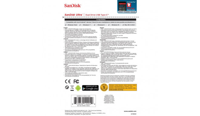 USB Flash Drive - Sandisk Ultra Dual Drive 32 Gb, Black/silver