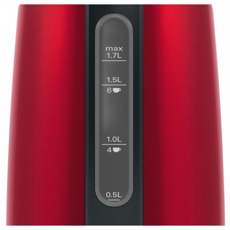 Electric Kettle - Bosch TWK3P424 1.7L 2400W Stainless Steel Grey, Red
