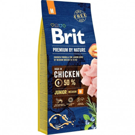 Dog Food - Brit Premium By Nature Junior Medium Chicken 15kg