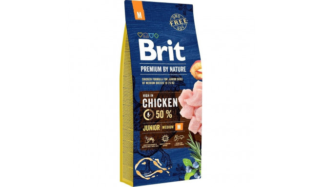 Dog Food - Brit Premium By Nature Junior Medium Chicken 15kg