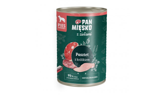 Dog Food - PAN MIĘSKO Rabbit Pate with Herbs 400g Rabbit Pate with Herbs Wet Dog Food - 400g