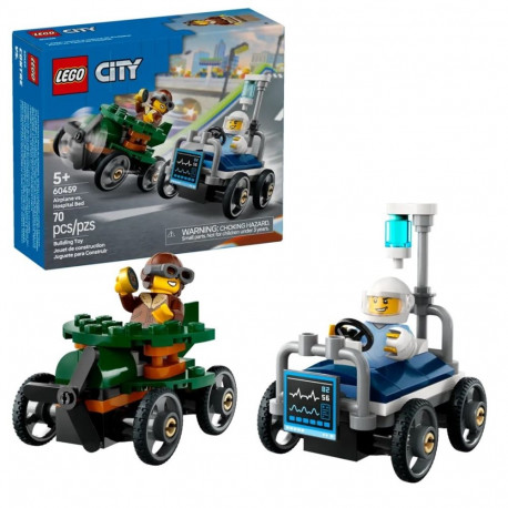 Construction Set - LEGO CITY 60459 Airplane vs. Hospital Bed 70 Elements 2 Minifigures