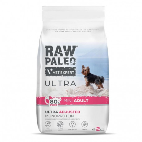 Dog Food - RAW PALEO Ultra Pork Mini Adult 2kg RAW PALEO Ultra Pork Mini Adult Dry Dog Food 2kg