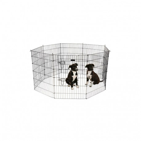 Animal Playpen - KERBL Run 8-Piece Modular 57x78 cm for Small Pets Black