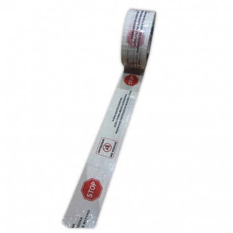 Safety Tape - BSTech STOP 48mm x 100m White, Black/Red Print (6 pcs)