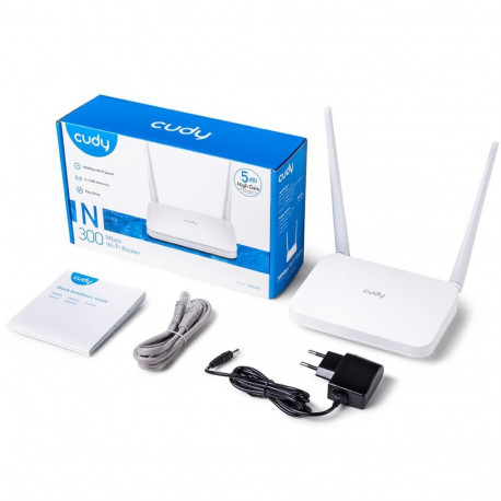 Wireless Router - Cudy WR300 Fast Ethernet Single-band 2.4 GHz White