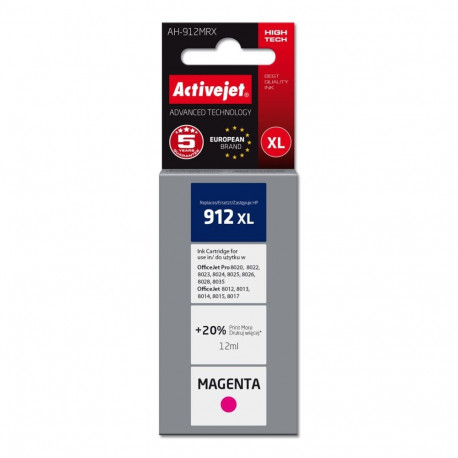 Ink Cartridge - Activejet AH-912MRX Compatible HP 912XL 12ml Magenta