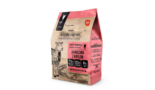 Dry Cat Food - WIEJSKA ZAGRODA Lamb with Krill 400g Gluten-Free