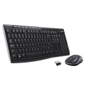 Computer Keyboard & Mouse Combo - Logitech Wireless Combo MK270 QWERTY Black, Silver