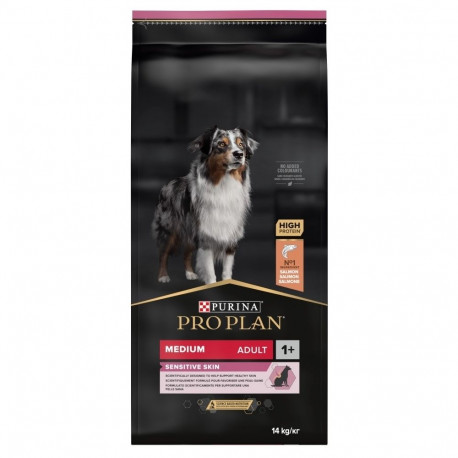 Dry Dog Food - Purina Medium Adult Sensitive Skin 14 kg Salmon Flavor