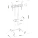 TV Stand - Techly ICA-TR23 1 Shelf VESA Mount Black