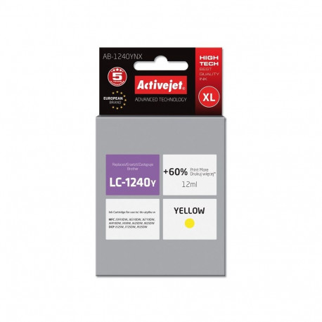 Ink Cartridge - Activejet AB-1240YNX Compatible Brother LC1240Y Yellow