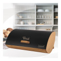 Bread Box - Maestro MR-1775 Black with Bamboo Handle