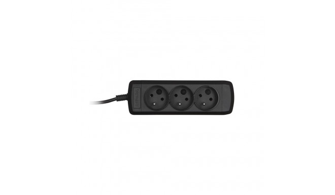 Power Strip - Activejet 3GNU 3M 3 AC Outlets 10A 230V Black