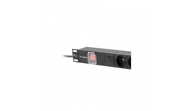 Power Strip - Lanberg 19" 1u 16a 6x230v 2m