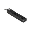 Extension cord - LESTAR LV530W 5 AC Outlets 2.5 m Black Grey