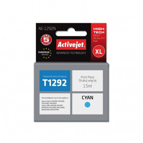 Ink Cartridge - Activejet AE-1292N Compatible for Epson T1292 Cyan