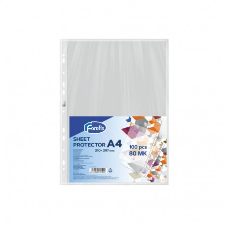Kiletasku U-tasku A4 köidetav, läikiv 80mic 100tk./pk, Forofis