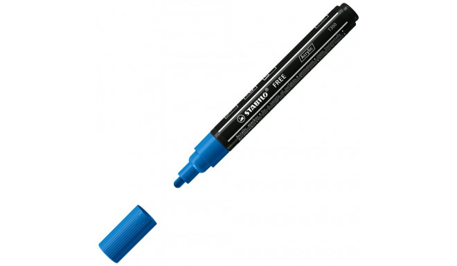 Marker permanent STABILO FREE Acrylic T300, sinine, 2-3mm