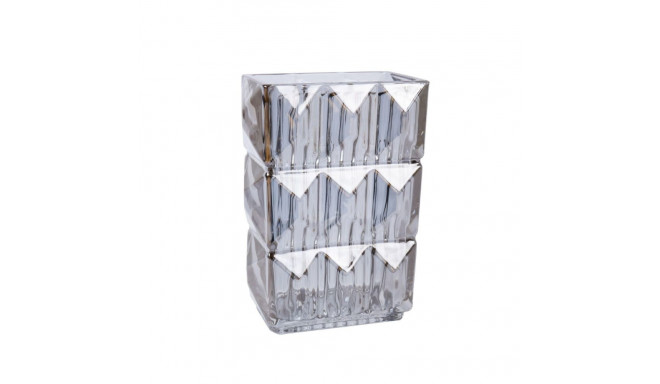 Vaas AVRIL kandiline, 85664, 13x8x K-19cm/ hõbedane klaas
