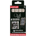 Kriidimarker Uni PWE-5M, 1,8-2,5mm, valge 4 tk