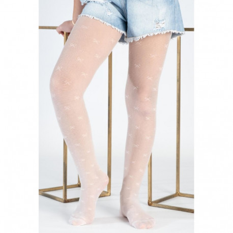 SOKISAHTEL ATRI valged lipsumustriga sukkpüksid lastele 431, 432, 434