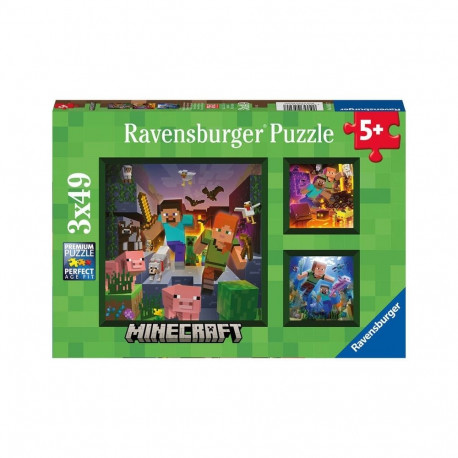 Ravenburgeri pusle 3x49 tk Minecraft