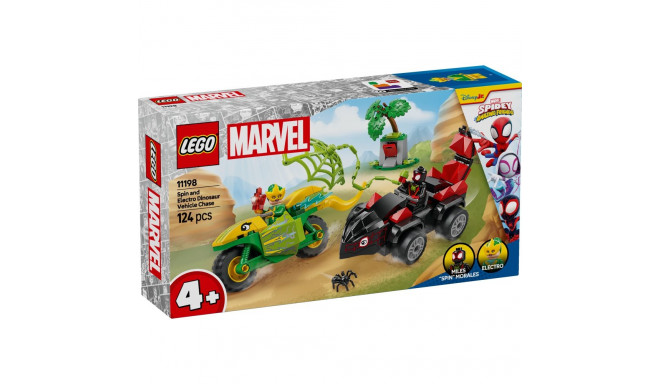 LEGO Spidey Spini ja Electro dinosaurusesõidukite tagaajamine