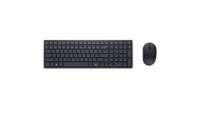 Dell Compact KM555 Silent Wireless Keyboard and Mouse, RF Wireless + Bluetooth, LT, Black