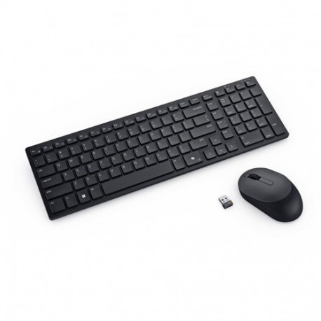 Dell Compact KM555 Silent Wireless Keyboard and Mouse, RF Wireless + Bluetooth, LT, Black