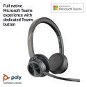 Poly Voyager 4320 MS Teams Wireless Headset, Bluetooth, USB-A, +BT700 dongle, Black