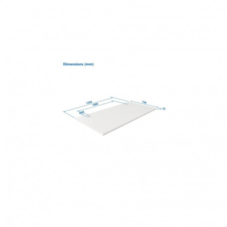 Up Up Table top L White, 1500x750x25mm (Laminated particle board)