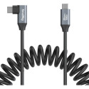 SmallRig 4792 USB-C Straight to USB-C Angled Coiled Data Cable