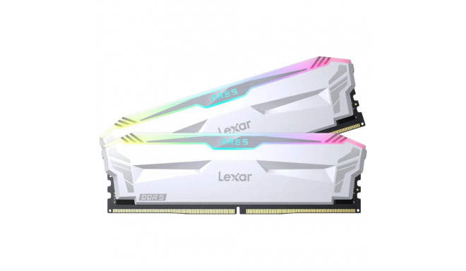 Lexar Ares DDR5 (2X16GB) 6400 CL32 1.4V Memory with heatsink and RGB lighting,Dual pack, White Color