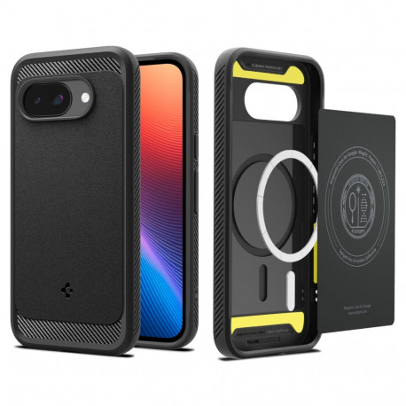 Kaitseümbris Rugged Armor (MagFit), Google Pixel 9a, must, MagSafe ühilduv, Spigen