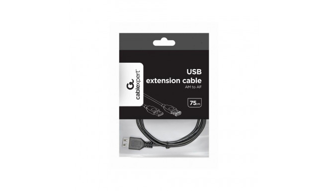 CABLE USB2 EXTENSION AM-AF/CC-USB2-AMAF75CM/300BK GEMBIRD