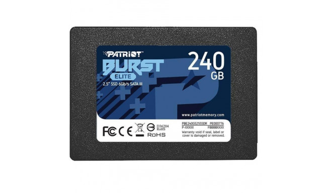SSD|PATRIOT|Burst Elite|240GB|SATA 3.0|3D NAND|Write speed 320 MBytes/sec|Read speed 450 MBytes/sec|