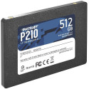 SSD|PATRIOT|P210|512GB|SATA 3.0|Write speed 430 MBytes/sec|Read speed 520 MBytes/sec|2,5"|TBW 240 TB