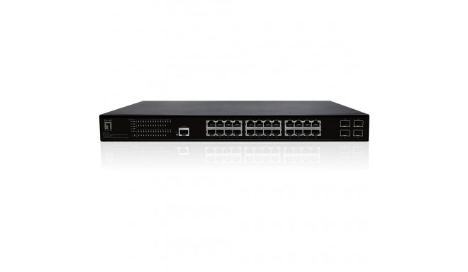 "Switch 28xPort GEP-2861 4xGSFP 19"" 390W 24xPoE+"