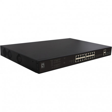 "Switch 16x FE FGP-2031 2xGE 2xGSFP 19"" 270W 16xPoE+"
