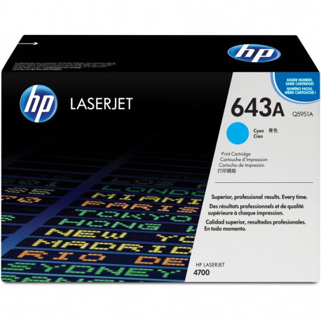 "HP Toner 643A Q5951A Cyan bis zu 10.000 Seiten"