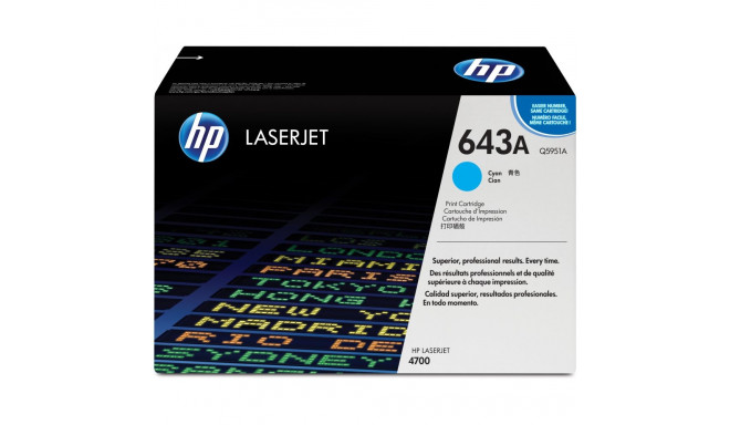 "HP 643A original Colour LaserJet Toner cartridge Q5951A cyan standard capacity 10.000 pages 1-pack"