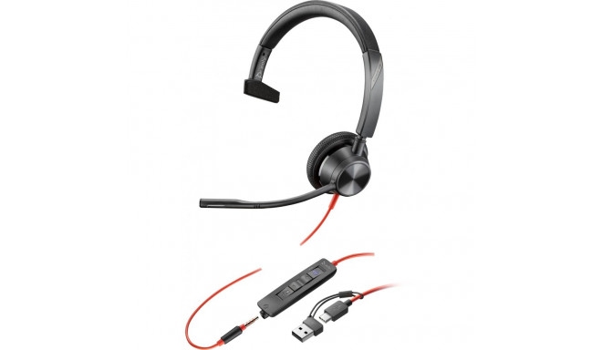 "HP Poly Headset Blackwire C3315-M Mono USB-C/A & 3.5 mm Teams"
