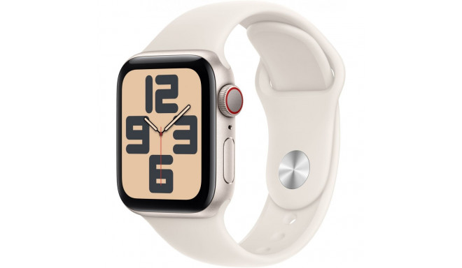 "APPLE Watch SE GPS + Cellular 40mm Starlight Aluminium Case with Starlight Sport Band - S/M"