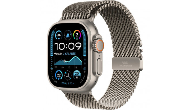 "APPLE Watch Ultra 2 GPS + Cellular 49mm Natural Titanium Case with Natural Titanium Milanese Loop -