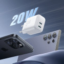 Joyroom JR-TCF12 võrgulaadija 2x USB-C 20W PD | QC 3.0 - valge